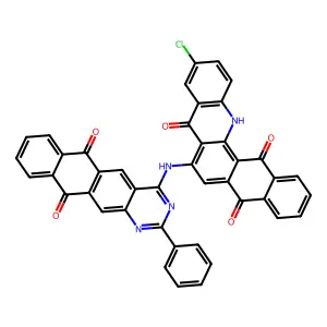 10-chloro-7-[(6,11-dioxo-2-phenylnaphtho[2,3-g]quinazolin-4-yl)amino]-13H-naphtho[2,3-c]acridine-5,8,14-trione structure