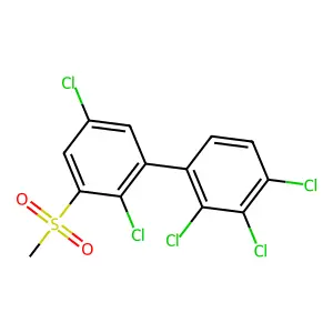 1,2,3-trichloro-4-(2,5-dichloro-3-methylsulfonylphenyl)benzene structure