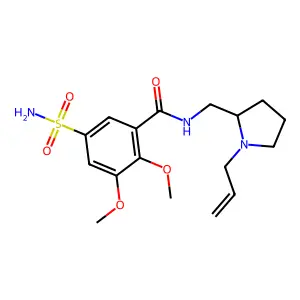 2,3-dimethoxy-N-[(1-prop-2-enylpyrrolidin-2-yl)methyl]-5-sulfamoylbenzamide structure