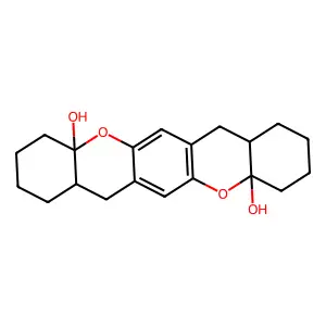 1,2,3,4,7,7a,8,9,10,11,14,14a-dodecahydrochromeno[2,3-b]xanthene-4a,11a-diol structure