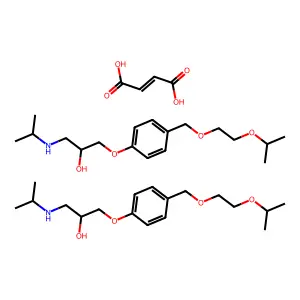 but-2-enedioic acidbis(1-(propan-2-ylamino)-3-[4-(2-propan-2-yloxyethoxymethyl)phenoxy]propan-2-ol) structure