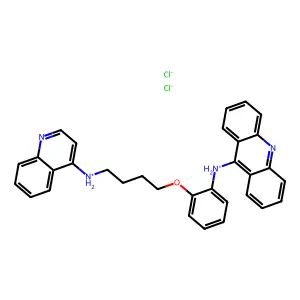 Acridine, 9-(o-(4-(4-quinolinylamino)butoxy)anilino)-, dihydrochloride, dihydrate structure