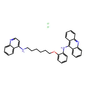 Acridine, 9-(o-(6-(4-quinolinylamino)hexyloxy)anilino)-, dihydrochloride, hemihydrate structure