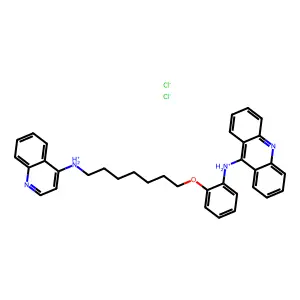Acridine, 9-(o-(7-(4-quinolinylamino)heptyloxy)anilino)-, dihydrochloride, hemihydrate structure