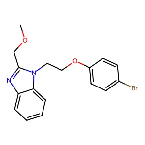 1-[2-(4-bromophenoxy)ethyl]-2-(methoxymethyl)benzimidazole structure