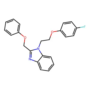 1-[2-(4-fluorophenoxy)ethyl]-2-(phenoxymethyl)benzimidazole structure