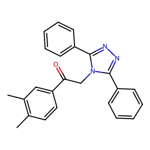 1-(3,4-dimethylphenyl)-2-(3,5-diphenyl-1,2,4-triazol-4-yl)ethanone structure