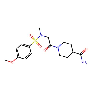 1-[2-[(4-methoxyphenyl)sulfonyl-methylamino]acetyl]piperidine-4-carboxamide structure