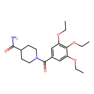 1-(3,4,5-triethoxybenzoyl)piperidine-4-carboxamide structure