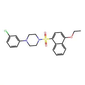 1-(3-chlorophenyl)-4-(4-ethoxynaphthalen-1-yl)sulfonylpiperazine structure