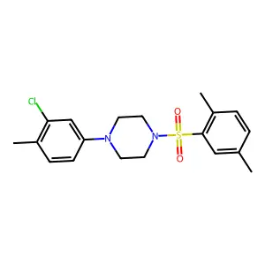 1-(3-chloro-4-methylphenyl)-4-(2,5-dimethylbenzenesulfonyl)piperazine structure