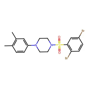1-(2,5-dibromobenzenesulfonyl)-4-(3,4-dimethylphenyl)piperazine structure