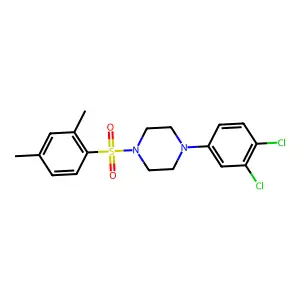 1-(3,4-dichlorophenyl)-4-(2,4-dimethylphenyl)sulfonylpiperazine structure