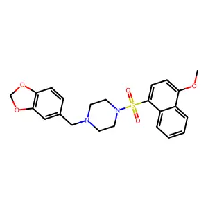 1-(1,3-benzodioxol-5-ylmethyl)-4-(4-methoxynaphthalen-1-yl)sulfonylpiperazine structure