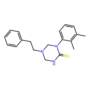 1-(2,3-dimethylphenyl)-5-(2-phenylethyl)-1,3,5-triazinane-2-thione structure