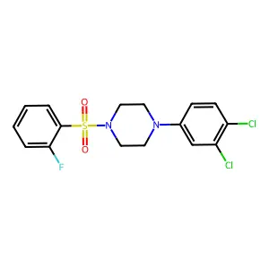 1-(3,4-dichlorophenyl)-4-(2-fluorophenyl)sulfonylpiperazine structure