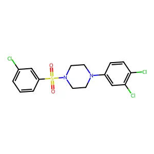 1-(3-chlorophenyl)sulfonyl-4-(3,4-dichlorophenyl)piperazine structure