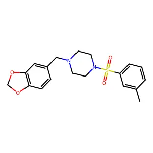 1-(1,3-benzodioxol-5-ylmethyl)-4-(3-methylphenyl)sulfonylpiperazine structure