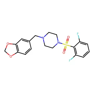 1-(1,3-benzodioxol-5-ylmethyl)-4-(2,6-difluorophenyl)sulfonylpiperazine structure