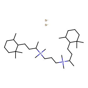 Ammonium, trimethylenebis(1-methyl-3-(2,2,6-trimethylcyclohexyl)propyl)bis(dimethyl-, dibromide structure