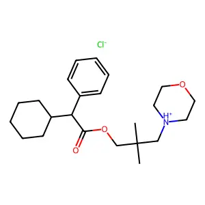 (2,2-dimethyl-3-morpholin-4-ium-4-ylpropyl) 2-cyclohexyl-2-phenylacetate chloride structure