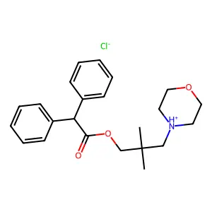 (2,2-dimethyl-3-morpholin-4-ium-4-ylpropyl) 2,2-diphenylacetate chloride structure