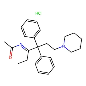N-(4,4-Diphenyl-6-piperidino-3-hexylidene)acetamide hydrochloride structure