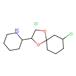 alpha-7-Chloro-2-(2-piperidyl)-1,4-dioxaspiro(4.5)decane hydrochloride structure