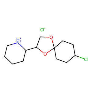 beta-8-Chloro-2-(2-piperidyl)-1,4-dioxaspiro(4.5)decane hydrochloride structure