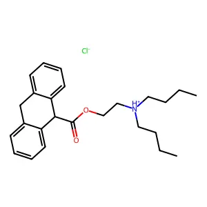dibutyl-[2-(9,10-dihydroanthracene-9-carbonyloxy)ethyl]azanium chloride structure