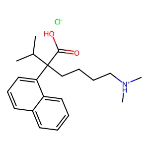 (5-carboxy-6-methyl-5-naphthalen-1-ylheptyl)-dimethylazanium chloride structure