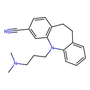 11-[3-(dimethylamino)propyl]-5,6-dihydrobenzo[b][1]benzazepine-2-carbonitrile structure