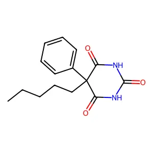 5-Pentyl-5-phenylbarbituric acid structure