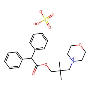 Acetic acid, 2,2-diphenyl-, (2,2-dimethyl-3-morpholinopropyl) ester, hydrogen sulfate (2:1) structure