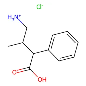 (3-carboxy-2-methyl-3-phenylpropyl)azanium chloride structure