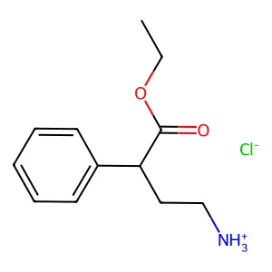 BUTYRIC ACID, 4-AMINO-2-PHENYL-, ETHYL ESTER, HYDROCHLORIDE structure
