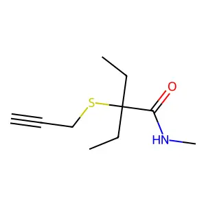 2-Ethyl-N-methyl-2-(2-propynylthio)butyramide structure