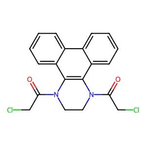1,1'-(2,3-dihydrodibenzo[f,h]quinoxaline-1,4-diyl)bis(2-chloroethanone) structure