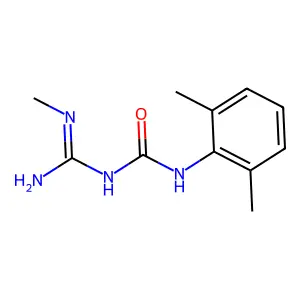 1-(2,6-dimethylphenyl)-3-(N'-methylcarbamimidoyl)urea structure