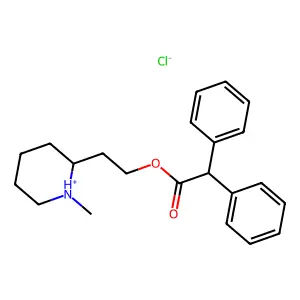 ACETIC ACID, DIPHENYL-, 2-(1-METHYL-2-PIPERIDYL)ETHYL ESTER, HYDROCHLORIDE structure