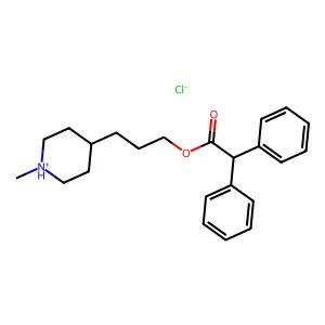 ACETIC ACID, DIPHENYL-, 3-(1-METHYL-4-PIPERIDYL)PROPYL ESTER, HYDROCHLORIDE structure