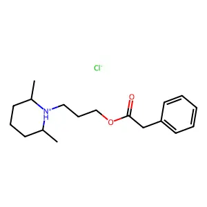 ACETIC ACID, PHENYL-, 3-(2,6-DIMETHYLPIPERIDINO)PROPYL ESTER, HYDROCHLORIDE structure
