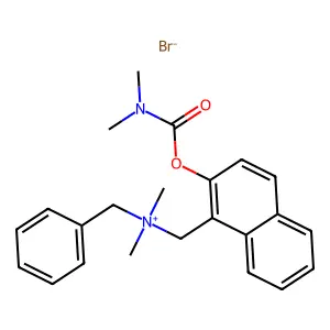 benzyl-[[2-(dimethylcarbamoyloxy)naphthalen-1-yl]methyl]-dimethylazanium bromide structure
