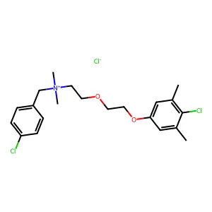 Ammonium, (p-chlorobenzyl)(2-(2-(4-chloro-3,5-dimethylphenoxy)ethoxy)ethyl)dimethyl-, chloride structure