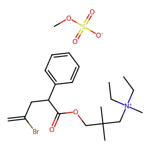[3-(4-bromo-2-phenylpent-4-enoyl)oxy-2,2-dimethylpropyl]-diethyl-methylazaniummethyl sulfate structure