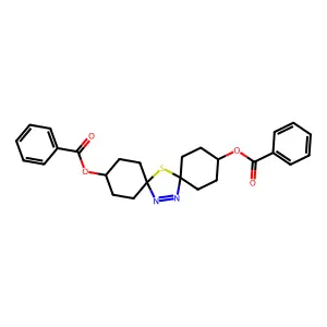 (11-benzoyloxy-7-thia-14,15-diazadispiro[5.1.58.26]pentadec-14-en-3-yl) benzoate structure