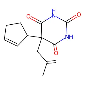5-cyclopent-2-en-1-yl-5-(2-methylprop-2-enyl)-1,3-diazinane-2,4,6-trione structure
