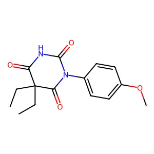 BARBITURIC ACID, 5,5-DIETHYL-1-(p-METHOXYPHENYL)- structure
