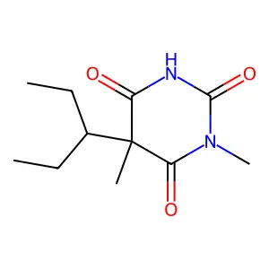 1,5-dimethyl-5-pentan-3-yl-1,3-diazinane-2,4,6-trione structure