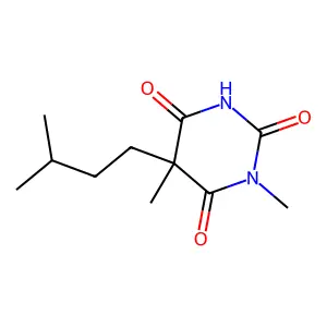 1,5-dimethyl-5-(3-methylbutyl)-1,3-diazinane-2,4,6-trione structure